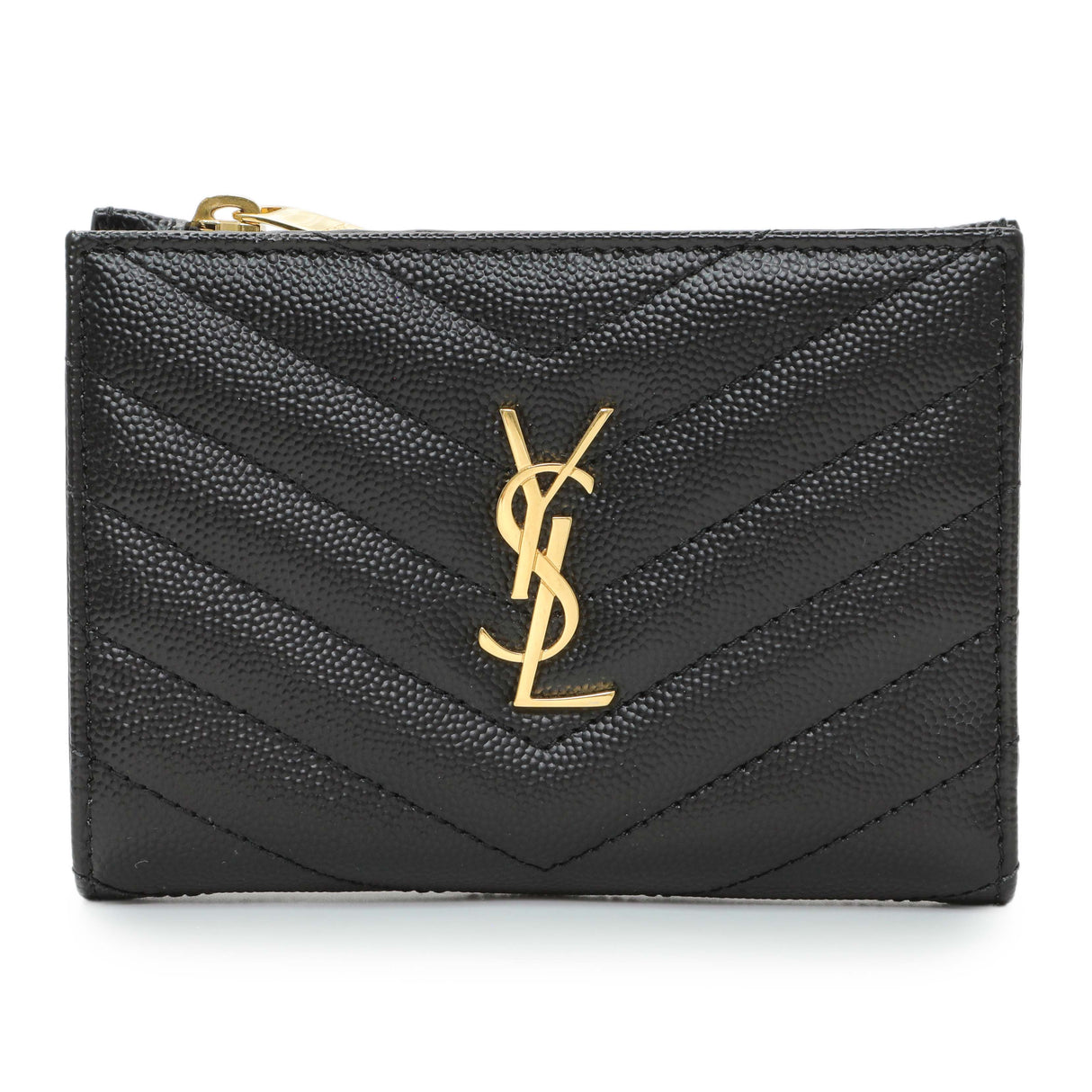 Saint Laurent Black Grain De Poudre Cassandra Matelasse Bi-fold Wallet Accessories Saint Laurent