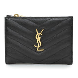 Saint Laurent Black Grain De Poudre Cassandra Matelasse Bi-fold Wallet Accessories Saint Laurent