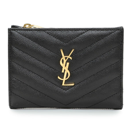 Saint Laurent Black Grain De Poudre Cassandra Matelasse Bi-fold Wallet Accessories Saint Laurent