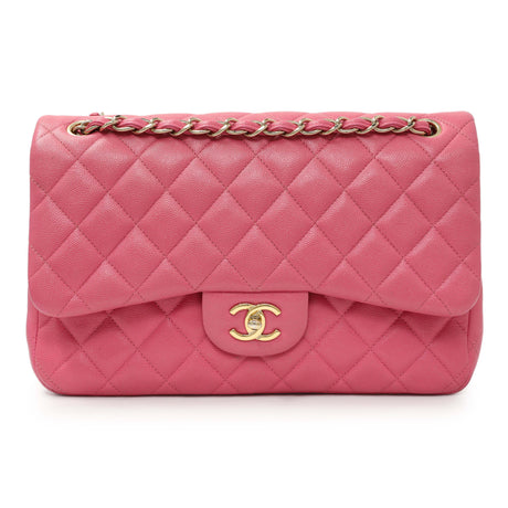 Chanel Pink Caviar Jumbo Classic Flap Handbags Chanel