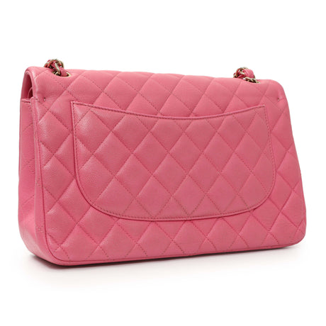 Chanel Pink Caviar Jumbo Classic Flap Handbags Chanel