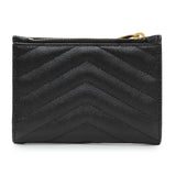 Saint Laurent Black Grain De Poudre Cassandra Matelasse Bi-fold Wallet Accessories Saint Laurent
