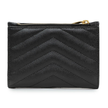 Saint Laurent Black Grain De Poudre Cassandra Matelasse Bi-fold Wallet Accessories Saint Laurent