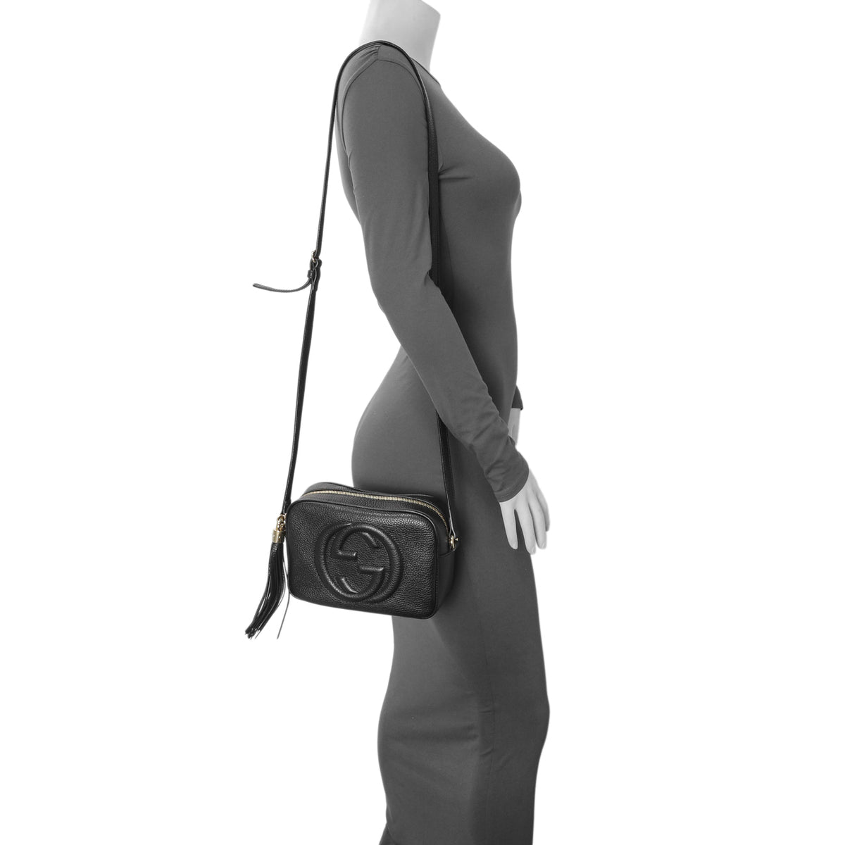 Gucci Black Pebbled Calfskin Small Soho Disco Bag Handbags Gucci