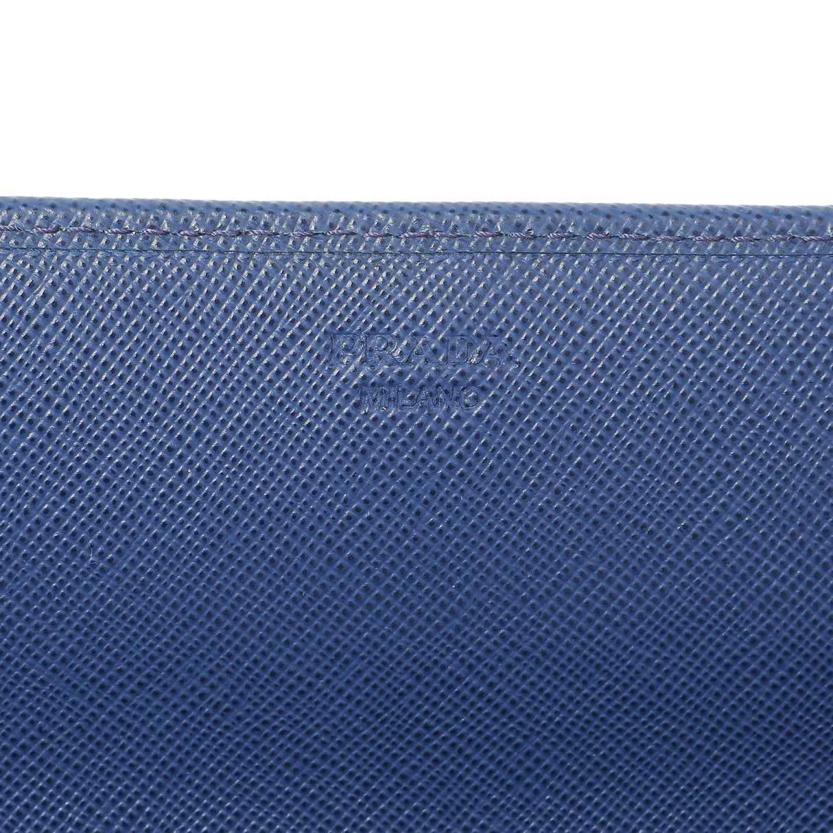 Prada Blue Saffiano Chain Wallet