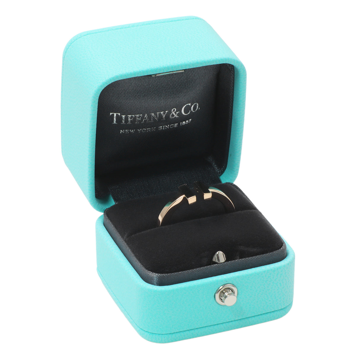 Tiffany & Co. 18K Rose Gold T Square Ring Designer Jewellery Tiffany and Co