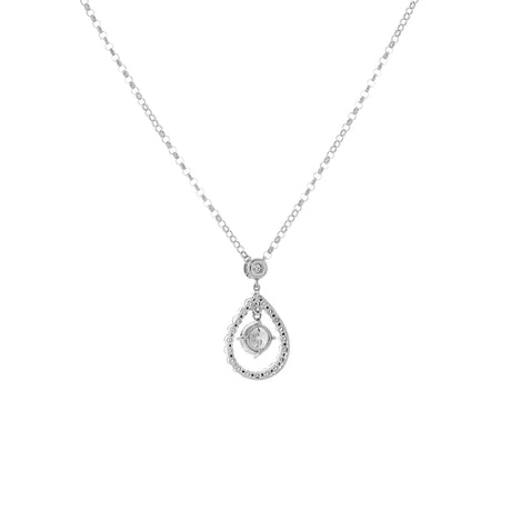 18K White Gold 2.00 Carat Teardrop Halo Pendant Fine Jewellery Modaselle