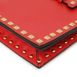 Valentino Red Nappa Rockstud Wristlet Clutch