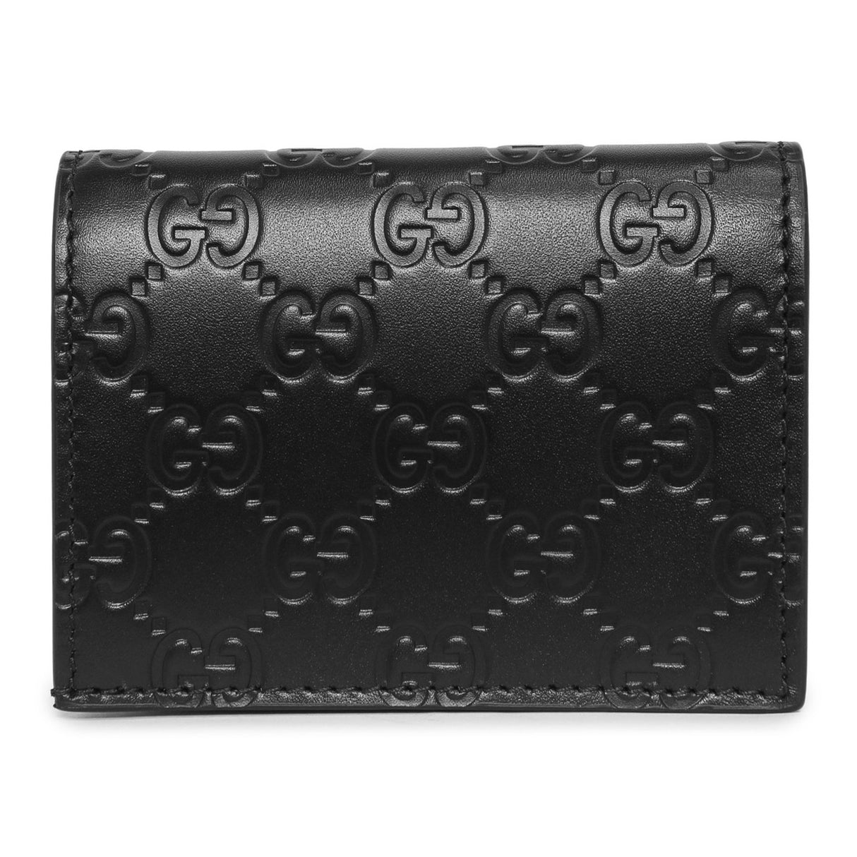 Gucci Black Guccissima Card Case Wallet