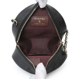 Chanel Black Quilted Caviar Round Clutch With Chain Handbags Chanel