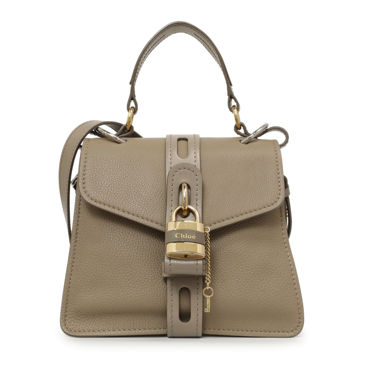 Chloe Grey Grained Calfskin Aby Day Shoulder Bag