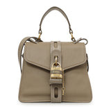 Chloe Grey Grained Calfskin Aby Day Shoulder Bag