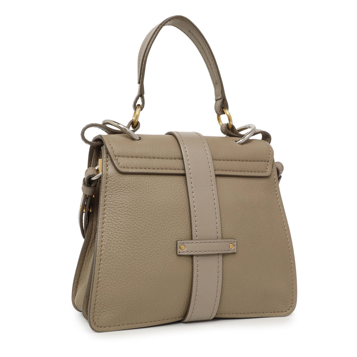 Chloe Grey Grained Calfskin Aby Day Shoulder Bag