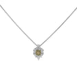 18K White Gold 0.26 Carat Fancy Light Yellow Diamond Pendant Fine Jewellery Modaselle