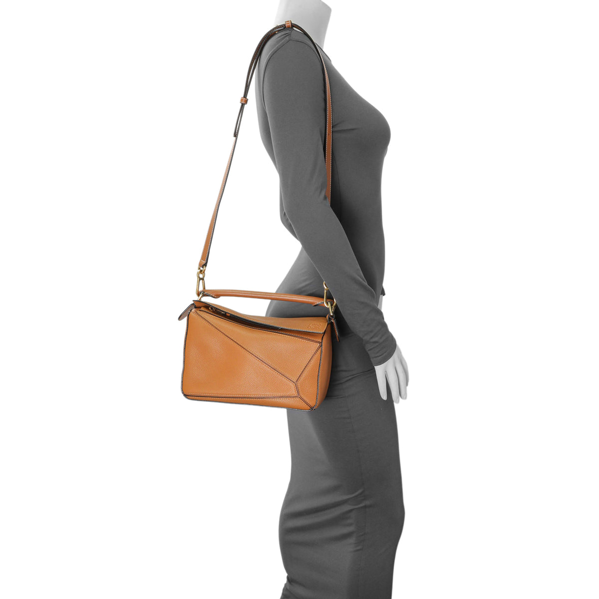 Loewe Tan Grained Calfskin Small Puzzle Bag Handbags Loewe