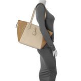 Fendi Beige Two-tone Calfskin Meidum Origami