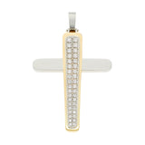 18K Yellow/White Gold 1.20 Carat Diamond Cross Fine Jewellery Modaselle