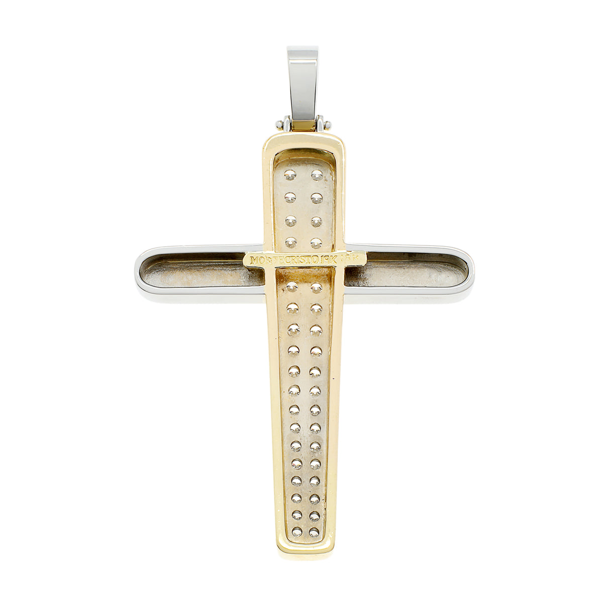 18K Yellow/White Gold 1.20 Carat Diamond Cross Fine Jewellery Modaselle