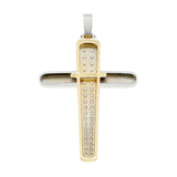 18K Yellow/White Gold 1.20 Carat Diamond Cross Fine Jewellery Modaselle