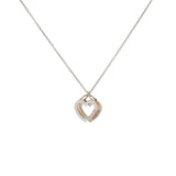 Tiffany & Co. Sterling Silver 18K Rose Gold Double Open Heart Pendant Necklace Designer Jewellery Tiffany and Co