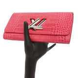 Louis Vuitton Pink Alligator Twist Wallet