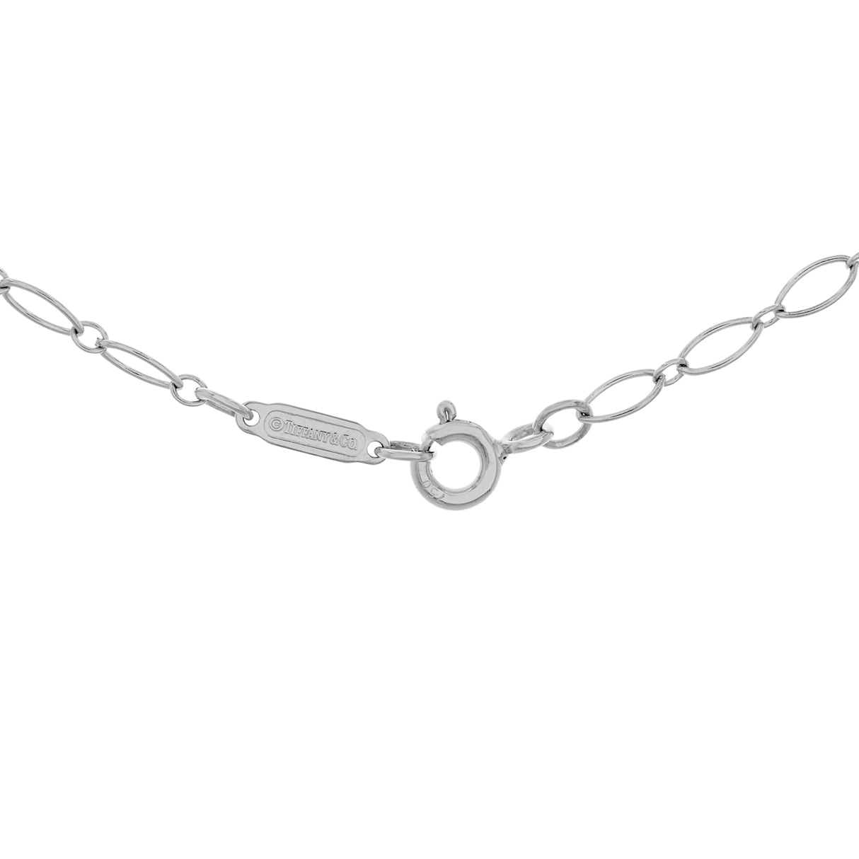 Tiffany & Co. 18K White Gold Diamond 1.5" Crown Key Pendant Designer Jewellery Tiffany and Co