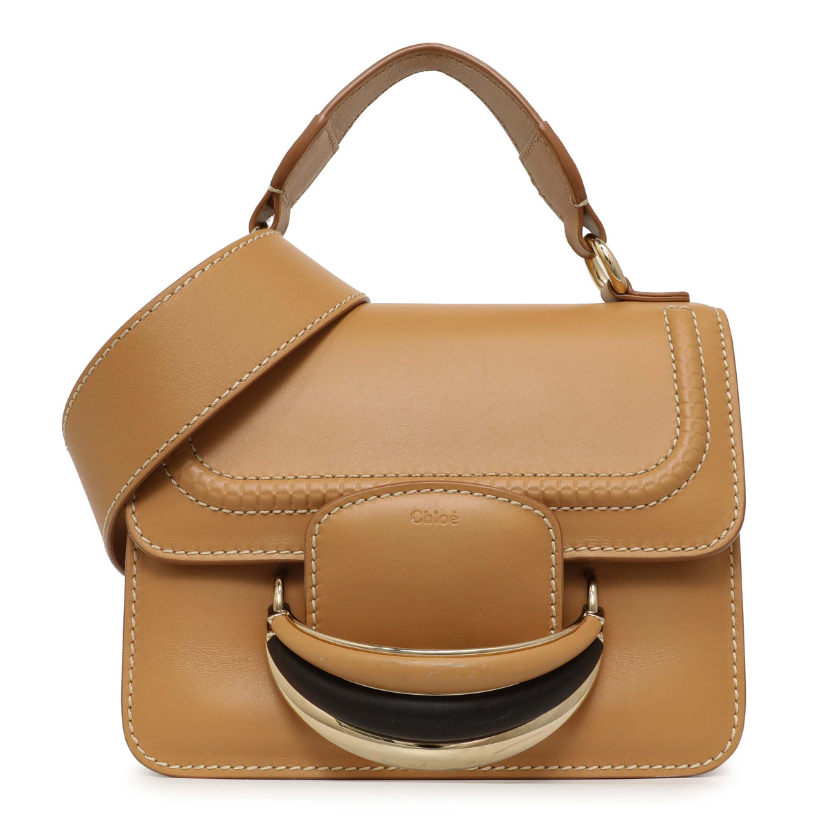 Chloe Light Brown Calfskin Kattie Crossbody