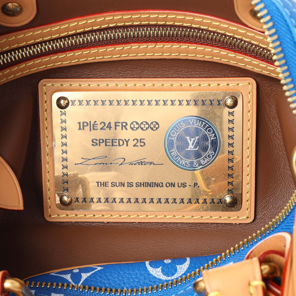Louis Vuitton Blue Soft Calfskin Monogram Speedy P9 Bandouliere 25 Handbags Louis Vuitton