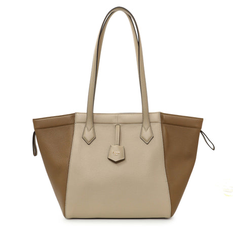 Fendi Beige Two-tone Calfskin Meidum Origami Handbags Fendi