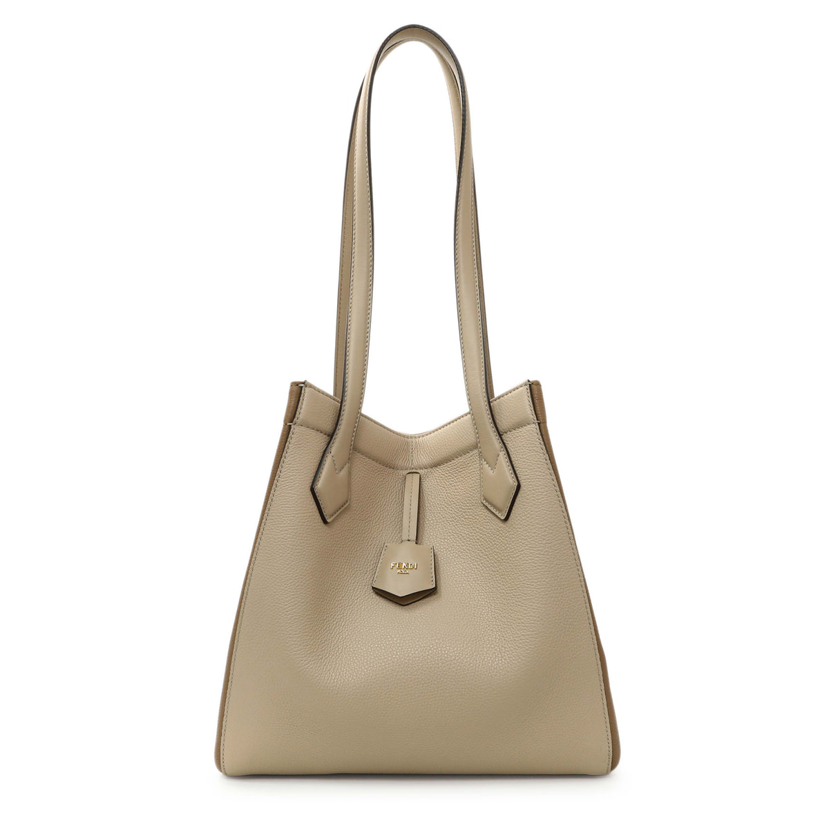 Fendi Beige Two-tone Calfskin Meidum Origami Handbags Fendi
