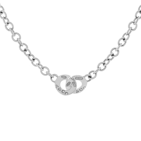 Tiffany & Co. Sterling Silver Interlocking Circle Clasp Necklace Designer Jewellery Tiffany and Co