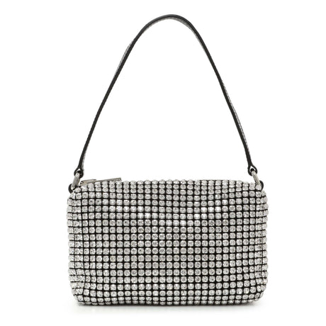 Alexander Wang Black Silver Mesh Crystal Rhinestone Mini Heiress Pouch Handbags Alexander Wang