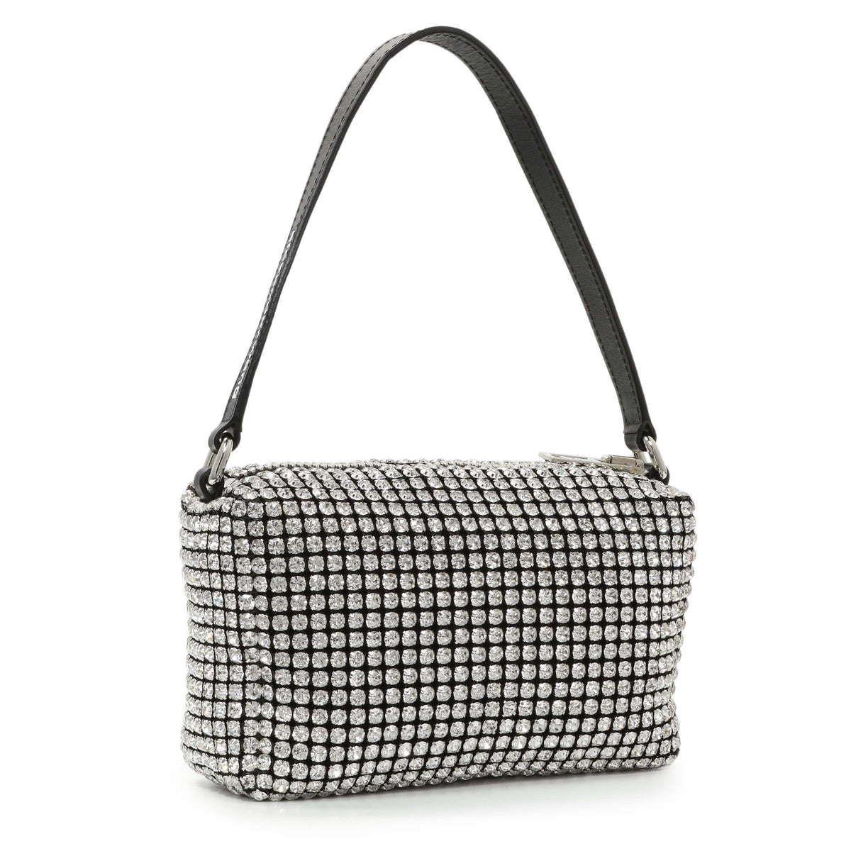 Alexander Wang Black Silver Mesh Crystal Rhinestone Mini Heiress Pouch Handbags Alexander Wang