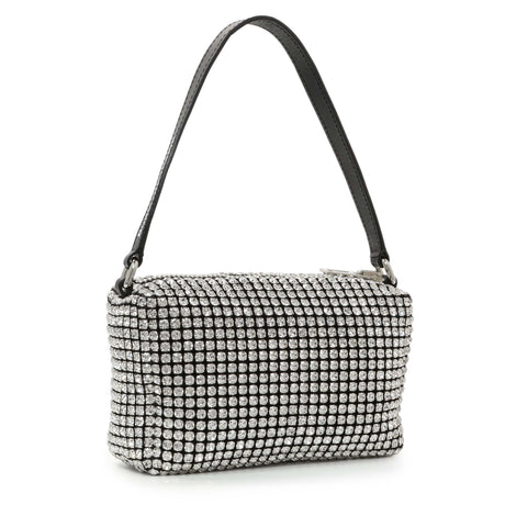 Alexander Wang Black Silver Mesh Crystal Rhinestone Mini Heiress Pouch Handbags Alexander Wang