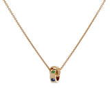 Bulgari 18K Rose Gold Sapphire Tsavorite Roman Sorbets Pendant Necklace Designer Jewellery Bulgari