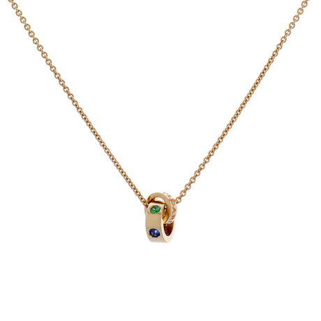 Bulgari 18K Rose Gold Sapphire Tsavorite Roman Sorbets Pendant Necklace Designer Jewellery Bulgari
