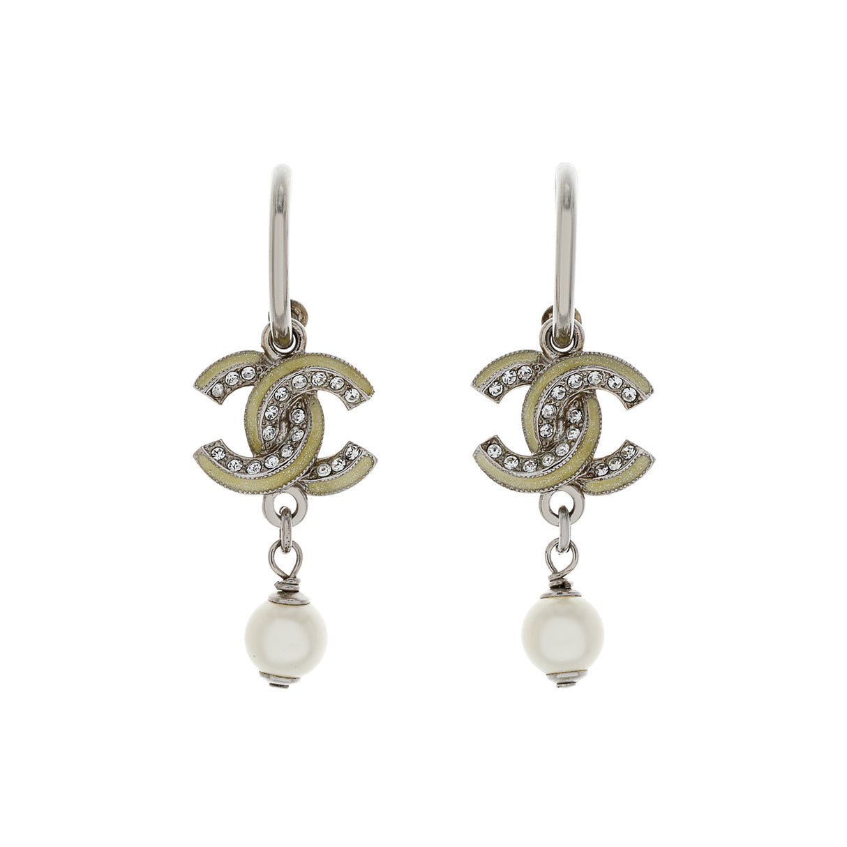 Chanel Crystal CC Drop Earrings Designer Jewellery Chanel