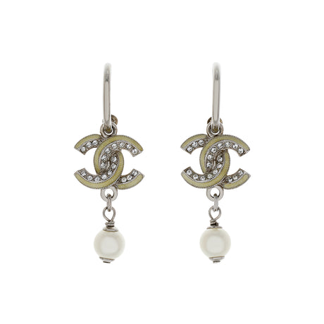 Chanel Crystal CC Drop Earrings Designer Jewellery Chanel