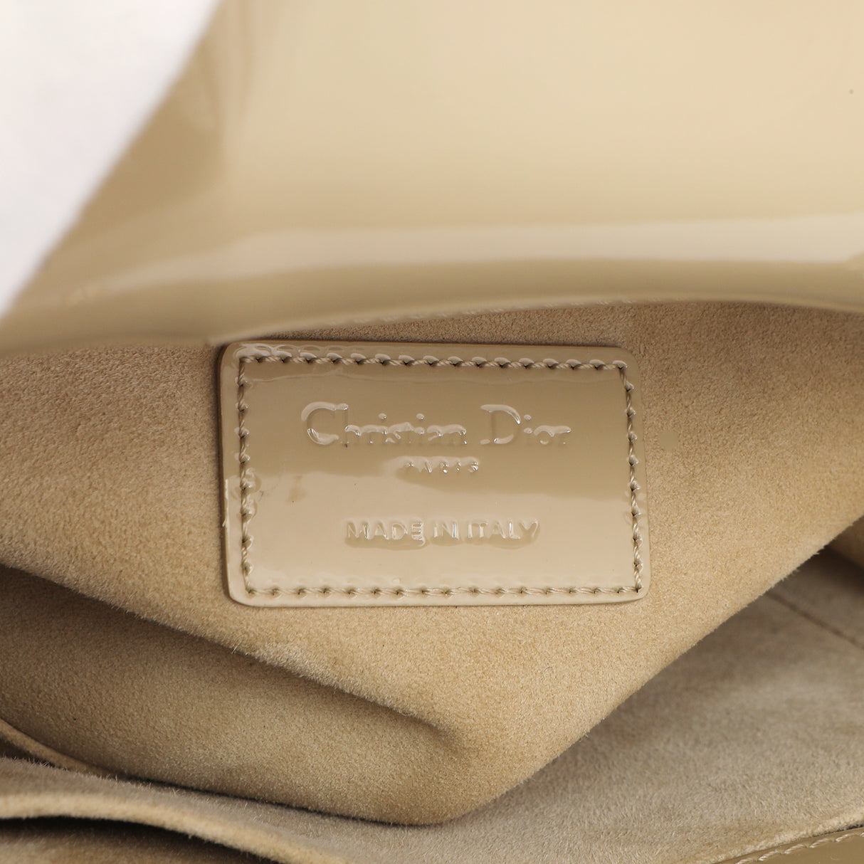 Christian Dior Beige Patent Cannage Small Lady Dior Christian Dior
