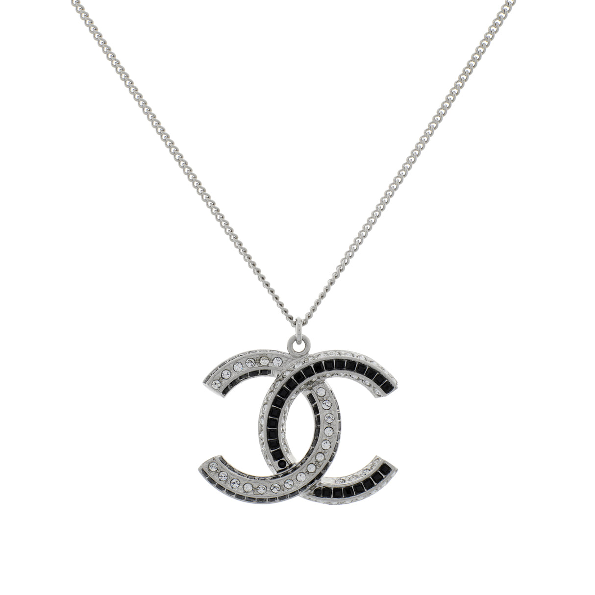 Chanel CC Crystal Pendant Necklace