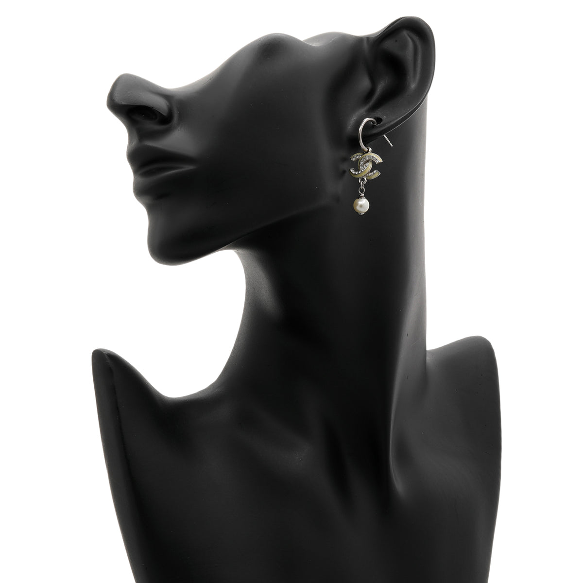Chanel Crystal CC Drop Earrings Designer Jewellery Chanel