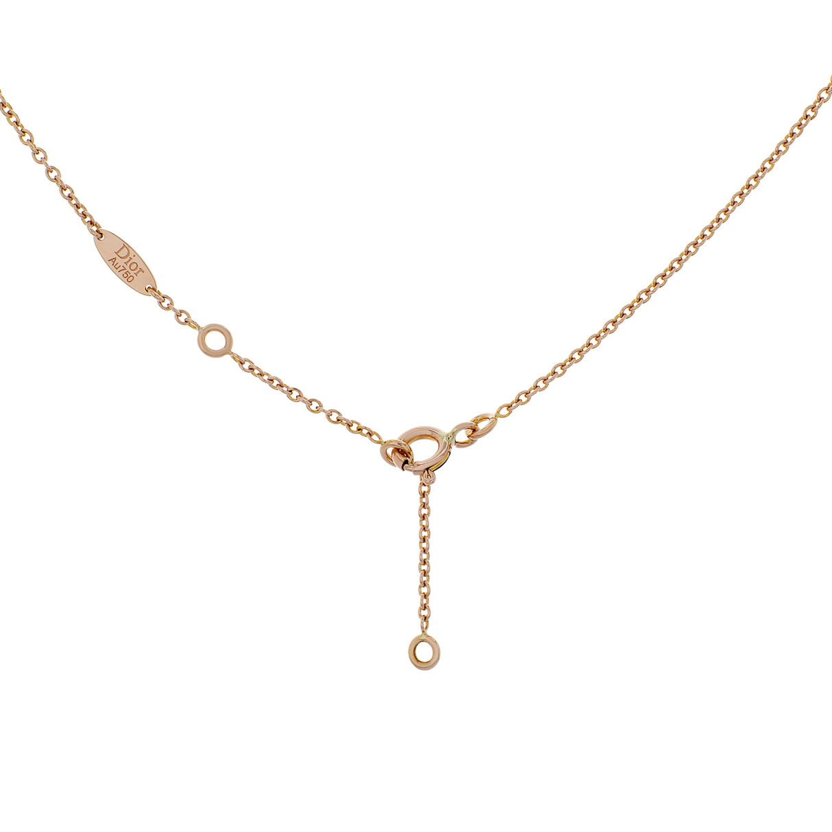 Christian Dior 18K Rose Gold Diamond Pink Opal Rose des Vents Necklace Designer Jewellery Christian Dior