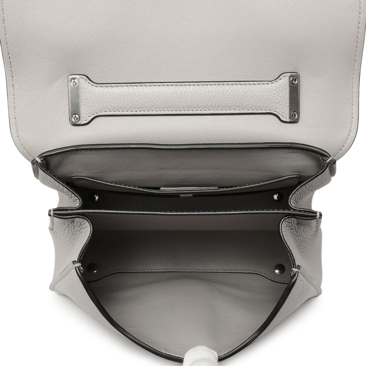 Salvatore Ferragamo Grey Calfskin Small Margot Top Handle