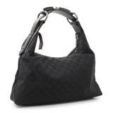 Gucci Black Monogram Medium Horsebit Chain Hobo Handbags Gucci