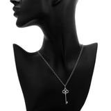 Tiffany & Co. 18K White Gold Diamond 1.5" Crown Key Pendant Designer Jewellery Tiffany and Co