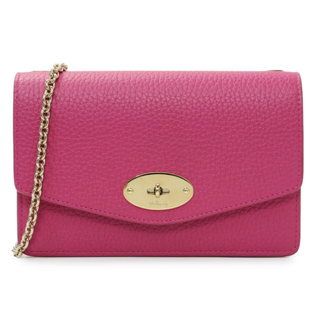 Mulberry Pink Grained Calfskin Small Darley Crossbody Handbags Mulberry