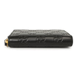 Gucci Black Guccissima Zip Around Card Case