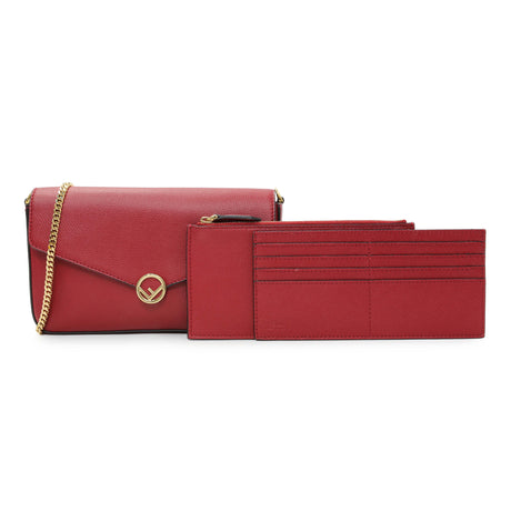 -6 items Sat June 27 ⬆️- Fendi Red Vitello Cruise F is Fendi Wallet on Chain Handbags Fendi
