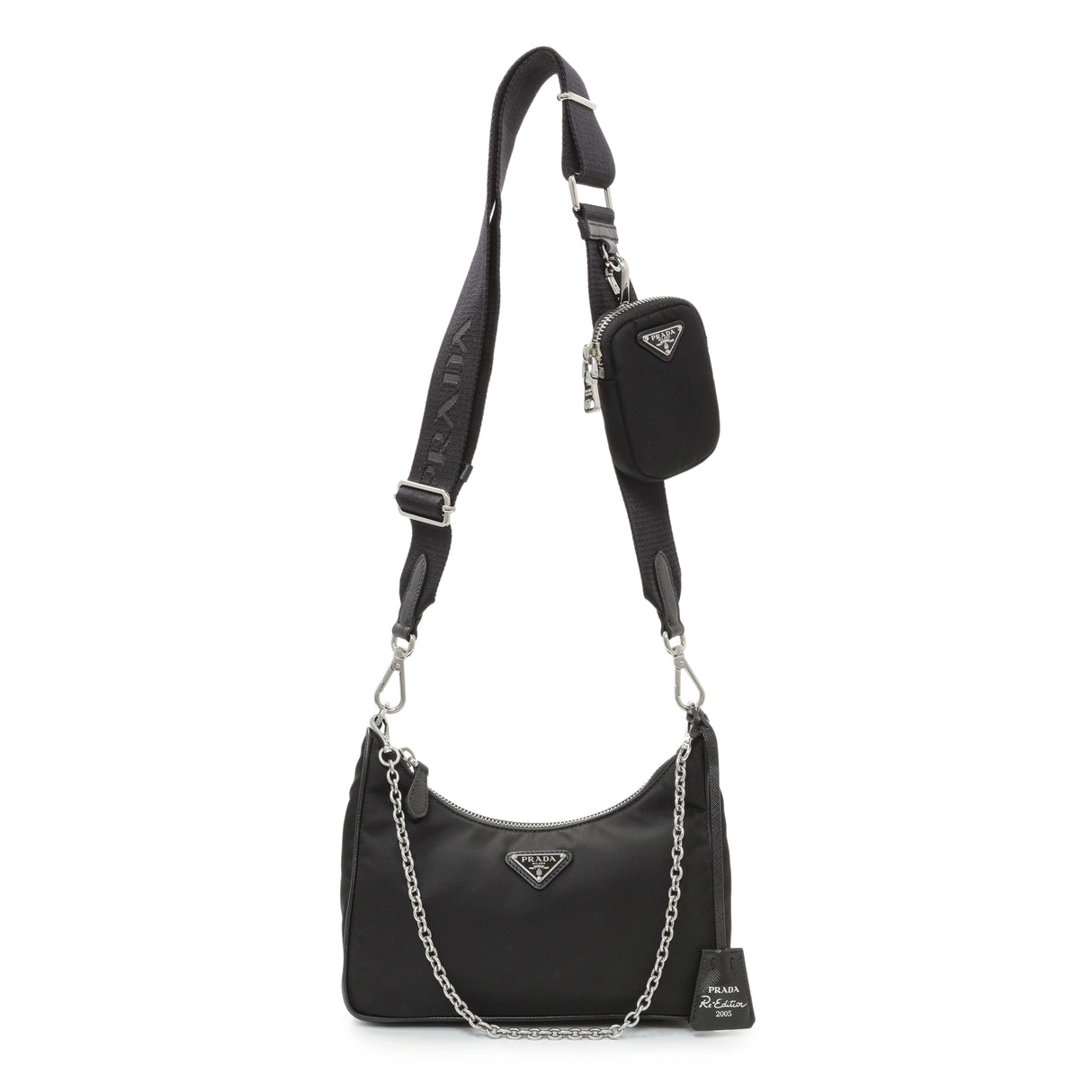 Prada Black Nylon Re-Edition 2005 Shoulder Bag Handbags Prada