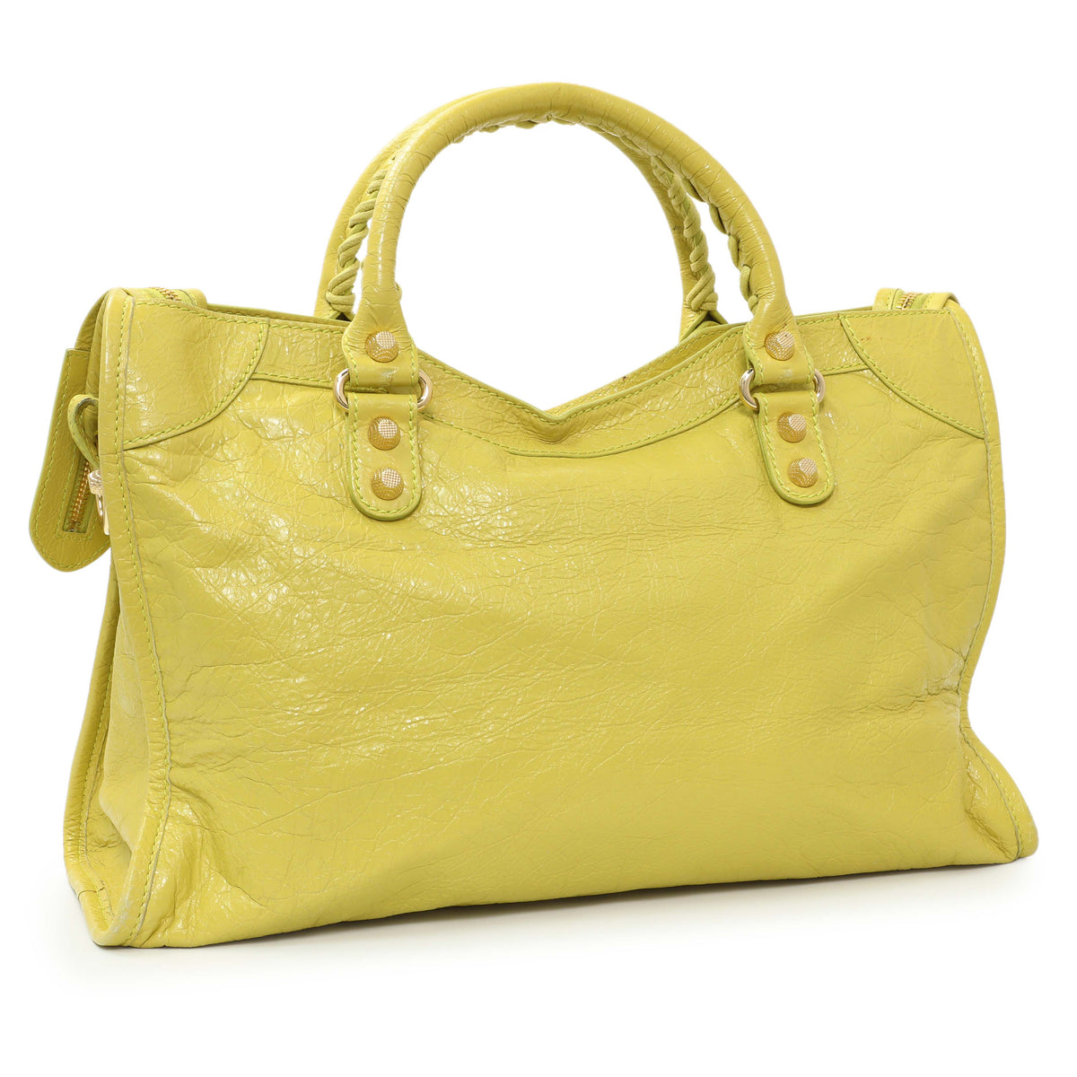 Balenciaga Lime Agneau Giant 12 Hardware City Handbags Balenciaga